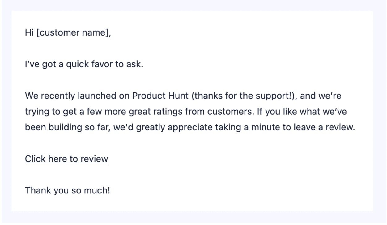 Product Hunt product review section