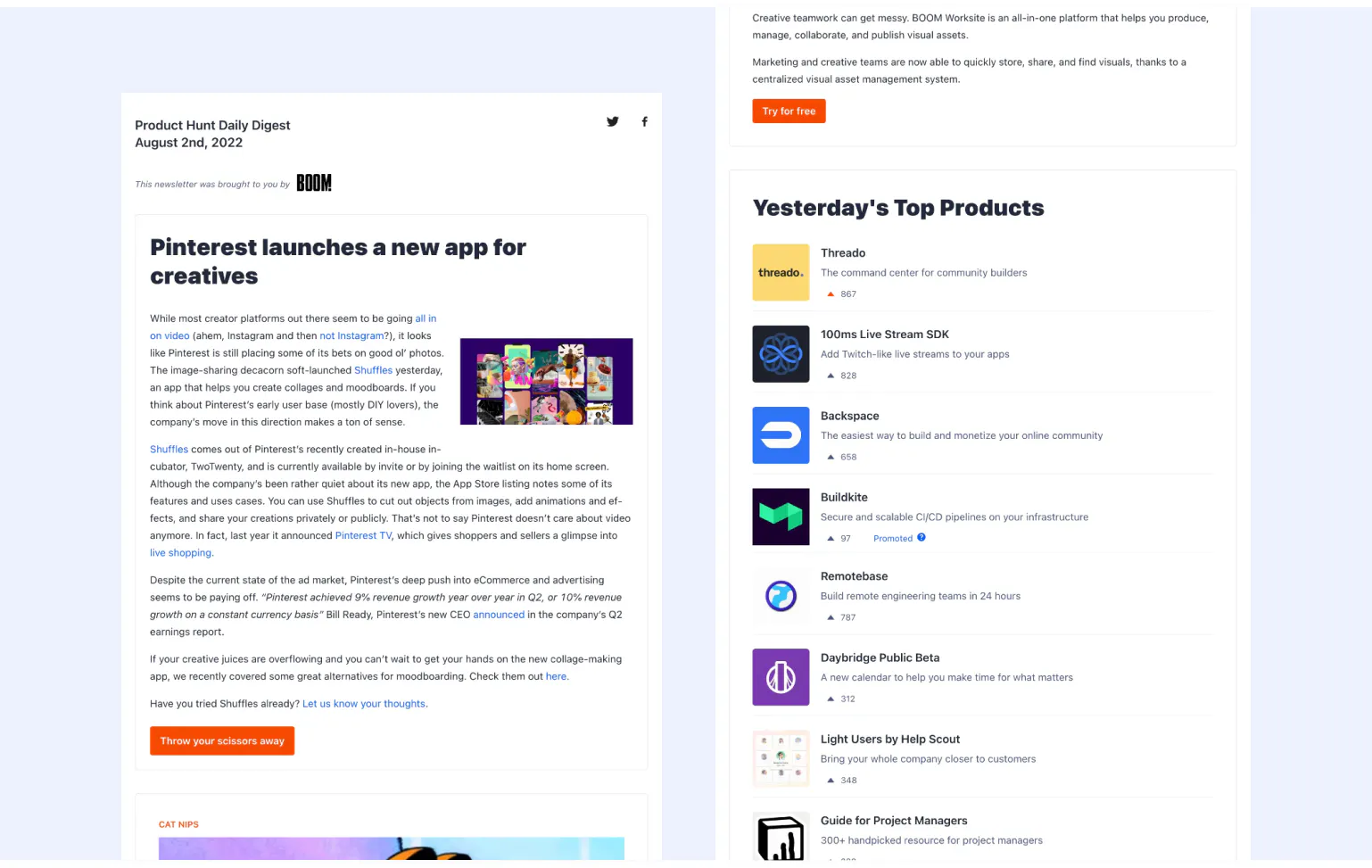 Example of a good landing page
